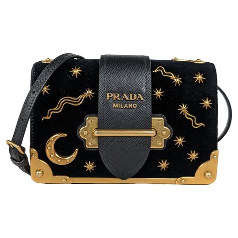 prada black moon stars bag|Prada half moon bag.